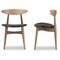 Baxton Studio Edna Black Faux Leather and "Oak" Finishing Wood Dining Chair, PK2 126-6942 - alternate 3